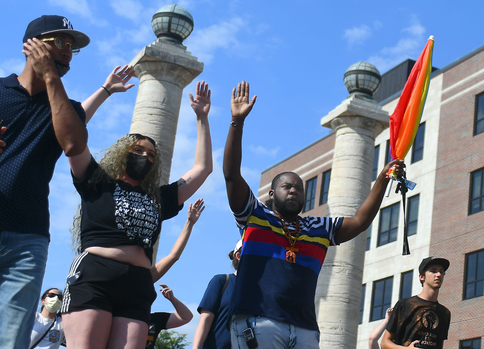 Roy Lovelady, President of People’s Defense leads a march